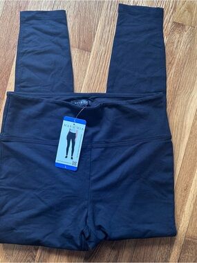 Max & Mia Women’s Large Black High Waist French Terry Leggings Stretch NWT